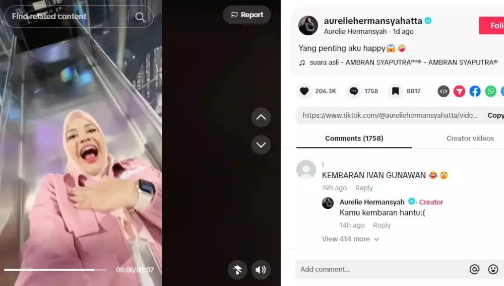 Aurel Hermansyah skakmat haters © TikTok