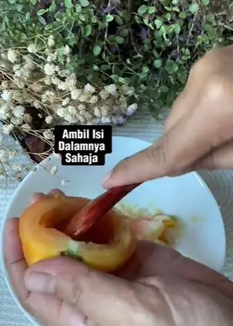 Putihkan gigi kuning berkerak tomat bawang putih TikTok