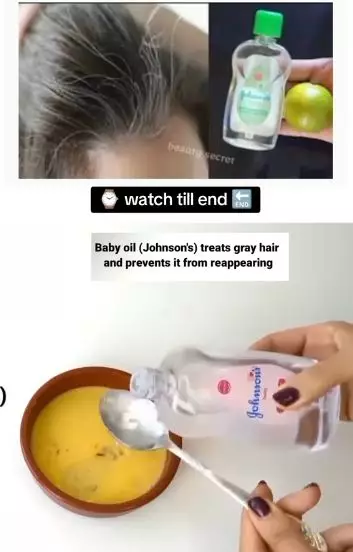 Cuma pakai baby oil dicampur 2 bahan dapur bisa atasi rambut beruban Berbagai sumber