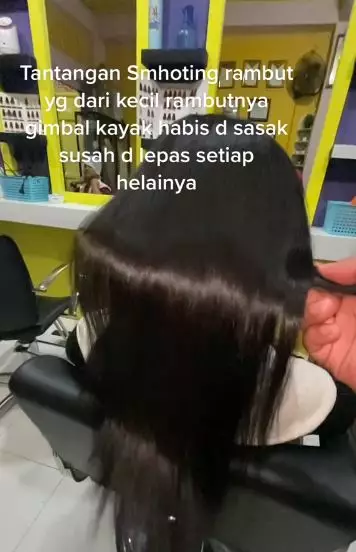 Perubahan cewek rambut super gimbal usai di styling bak ganti rambut TikTok