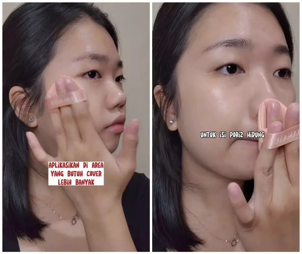 trik aplikasikan cushion pakai puff © Instagram