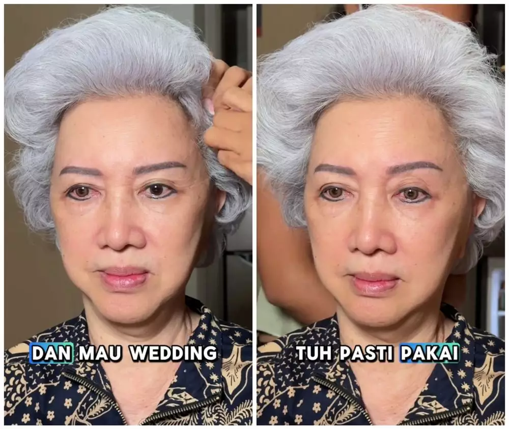 transformasi makeup wanita 75 tahun © TikTok transformasi makeup wanita 75 tahun © TikTok