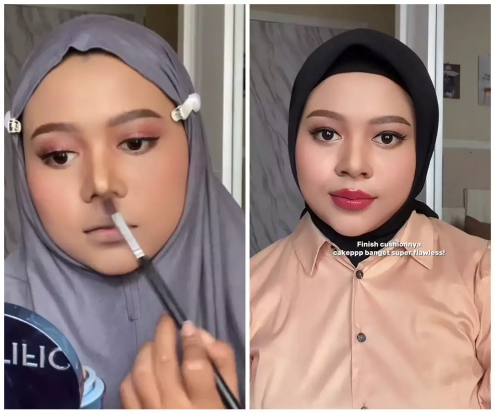 recreate makeup ala Aurel Hermansyah © TikTok