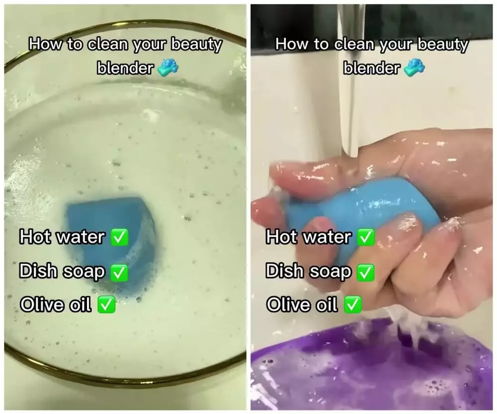 cara bersihkan spons makeup © YouTube