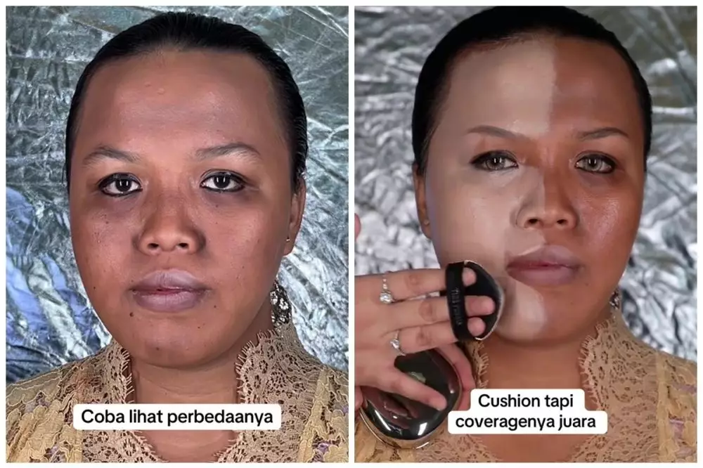Wanita wajah bulat ini pangling © TikTok Wanita wajah bulat ini pangling © TikTok