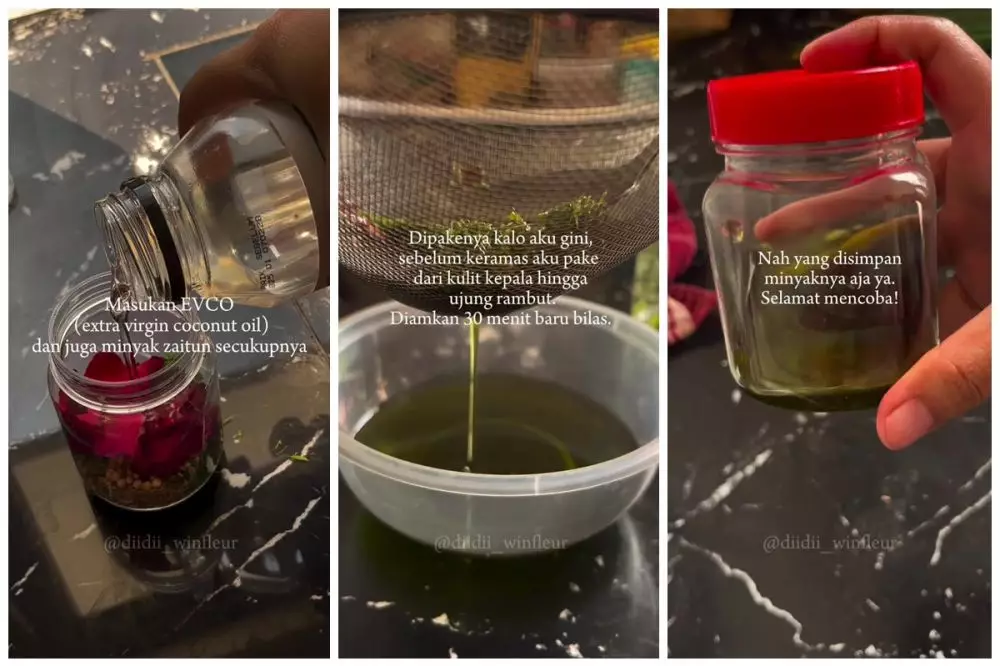 cara bikin hair oil © Instagram 