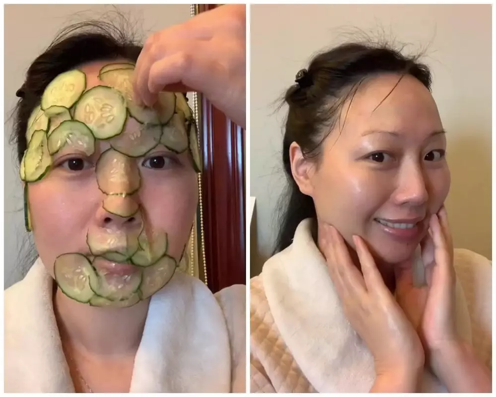 cara pakai timun untuk masker © TikTok