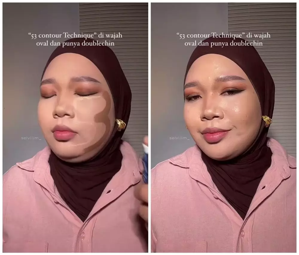 trik bikin kontur untuk wajah oval © Instagram 