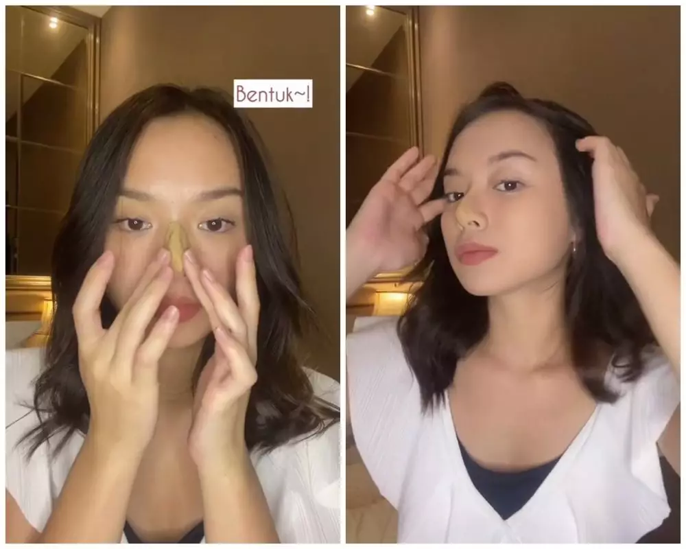 cara bikin hidung palsu © TikTok