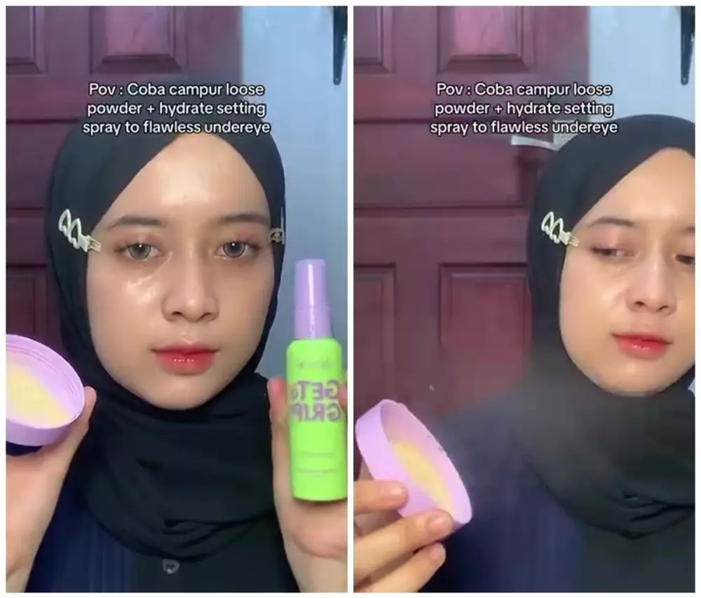 Cara baru pakai bedak © Instagram Cara baru pakai bedak © Instagram