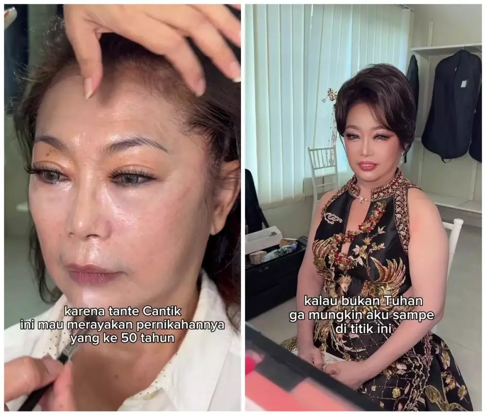 transformasi ibu-ibu dirias bold saat wedding © Instagram