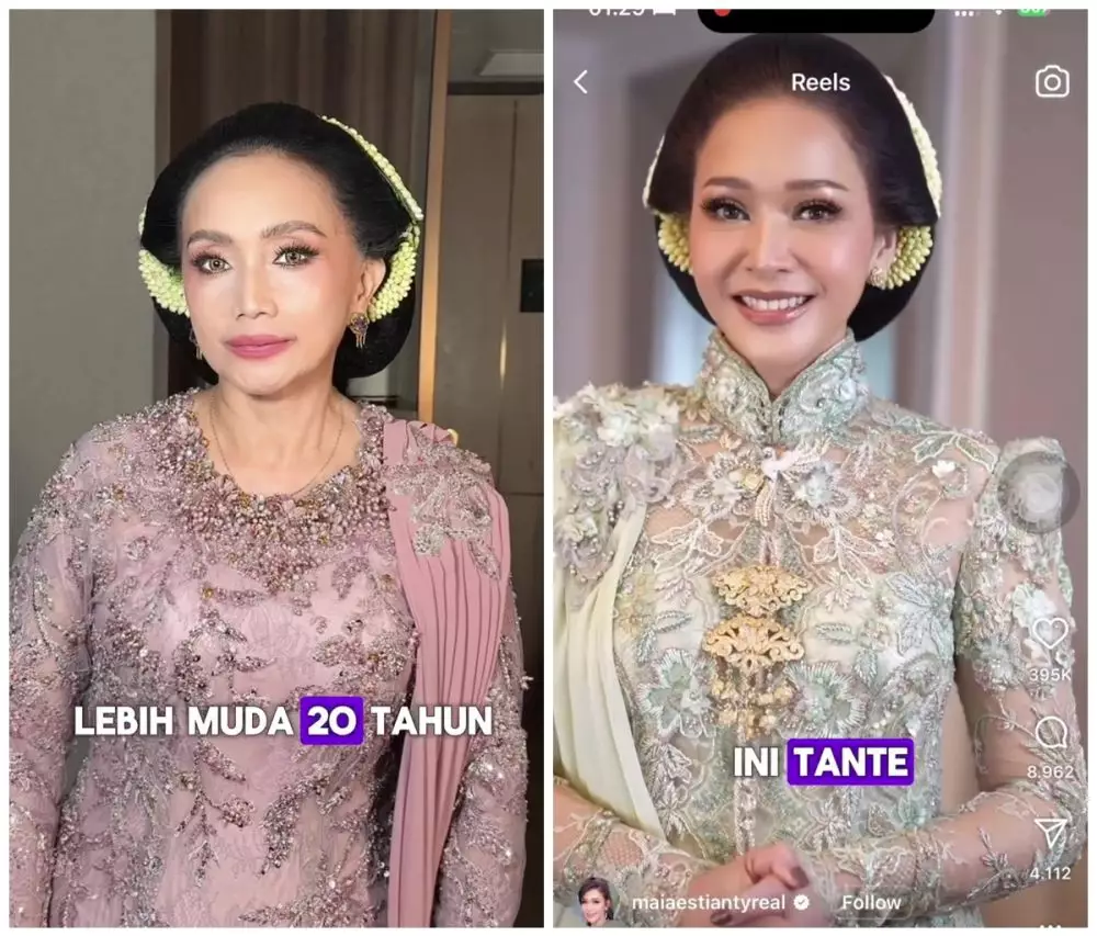 Transformasi ibu-ibu tampak muda © Instagram