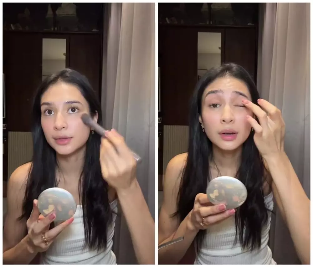potret Mikha Tambayong saat makeup © TikTok