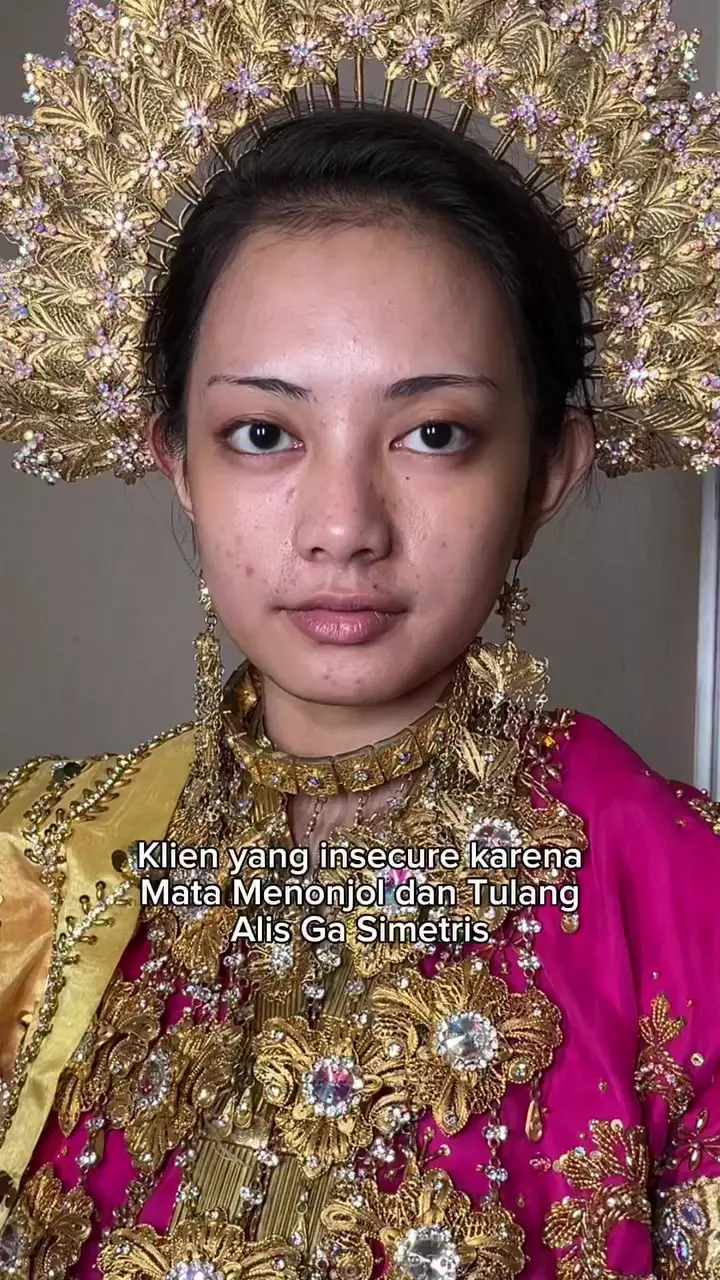 transformasi makeup pengantin Bugis © Instagram transformasi makeup pengantin Bugis © Instagram