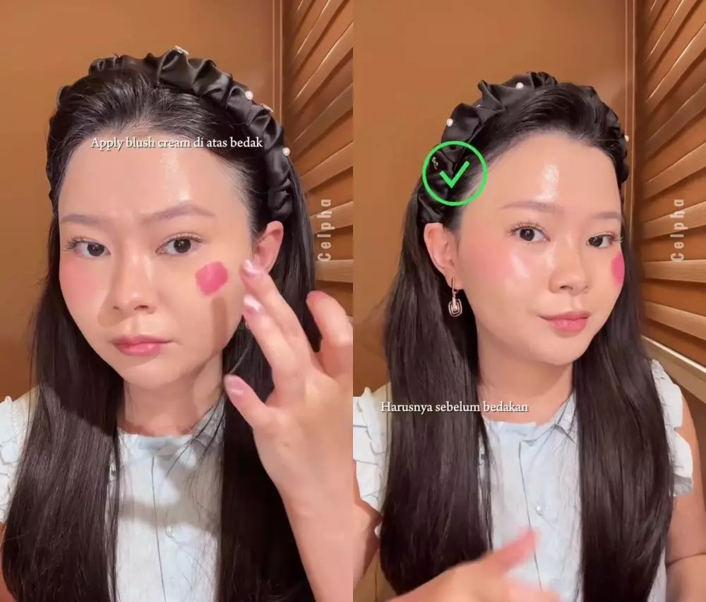 trik pakai cream blush on © Instagram trik pakai cream blush on © Instagram
