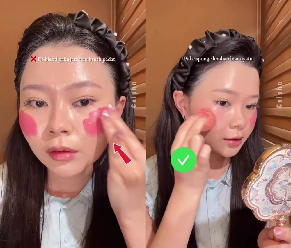 trik pakai cream blush on © Instagram trik pakai cream blush on © Instagram