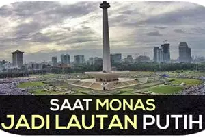 Pemandangan menakjubkan saat monas jadi lautan putih