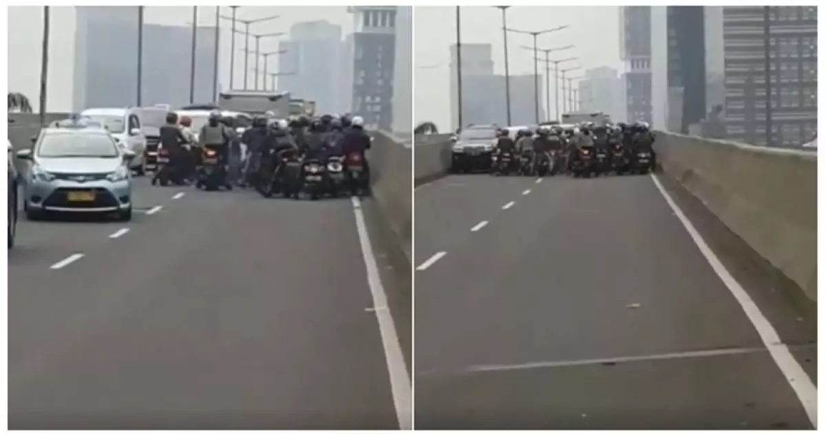 Tepergok polisi di Casablanca, aksi ratusan pemotor ini bikin heran