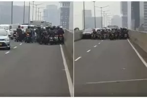 Tepergok polisi di Casablanca, aksi ratusan pemotor ini bikin heran