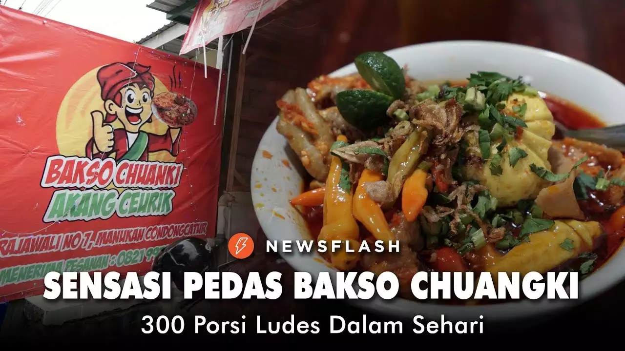 Sensasi pedas bakso Chuangki Akang Bandung