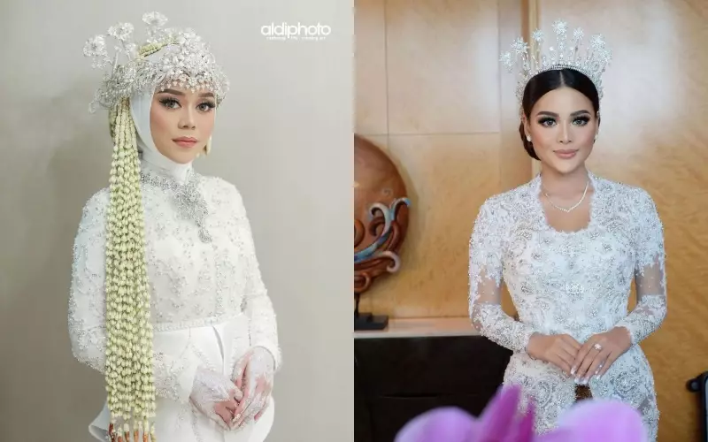 potret beda gaya pernikahan Lesty & Aurel dari berbagai sumber