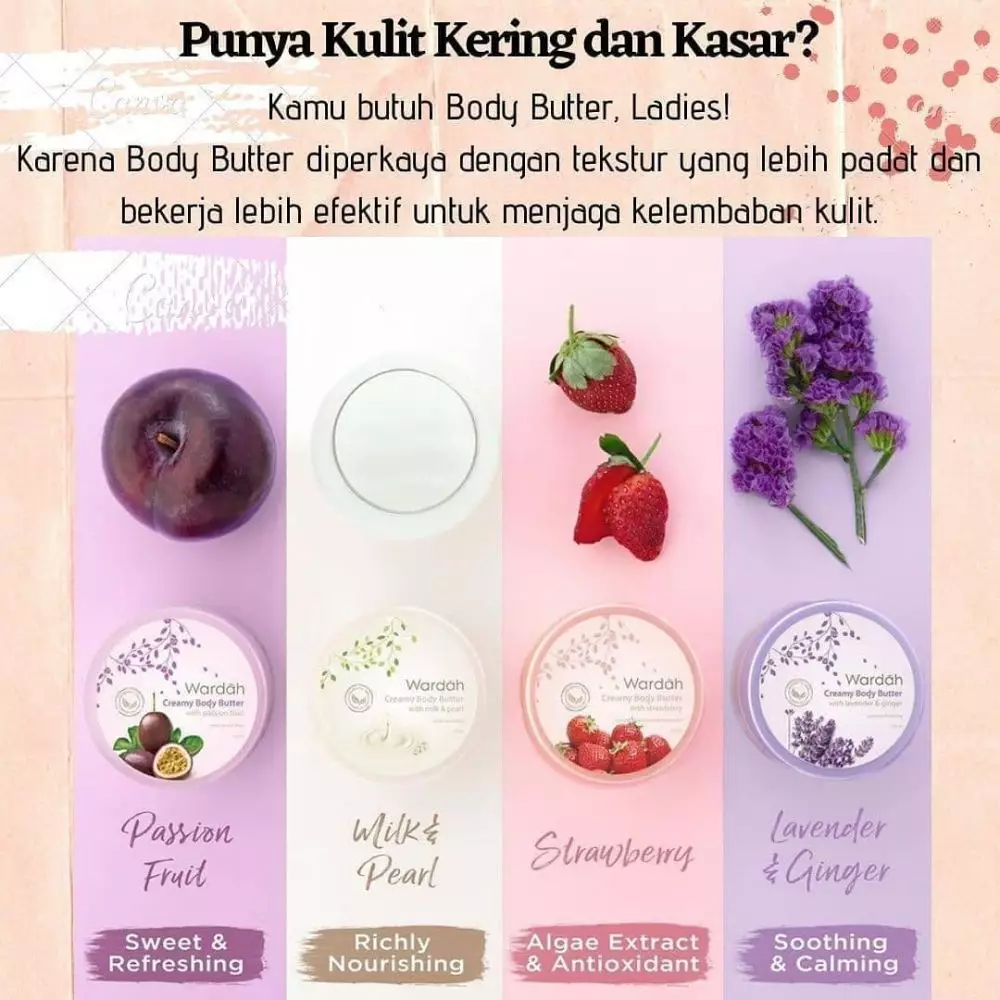 Rekomendasi body butter dengan kandungan strawberry  Berbagai sumber