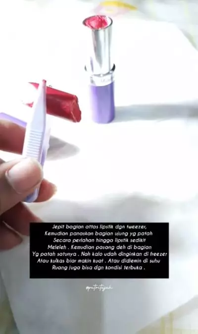 Cara memperbaiki lipstik patah hanya pakai 1 alat dapur TikTok