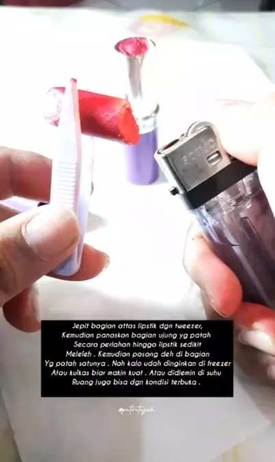 Cara memperbaiki lipstik patah hanya pakai 1 alat dapur TikTok