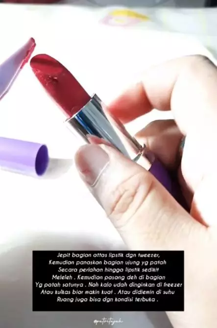 Cara memperbaiki lipstik patah hanya pakai 1 alat dapur TikTok