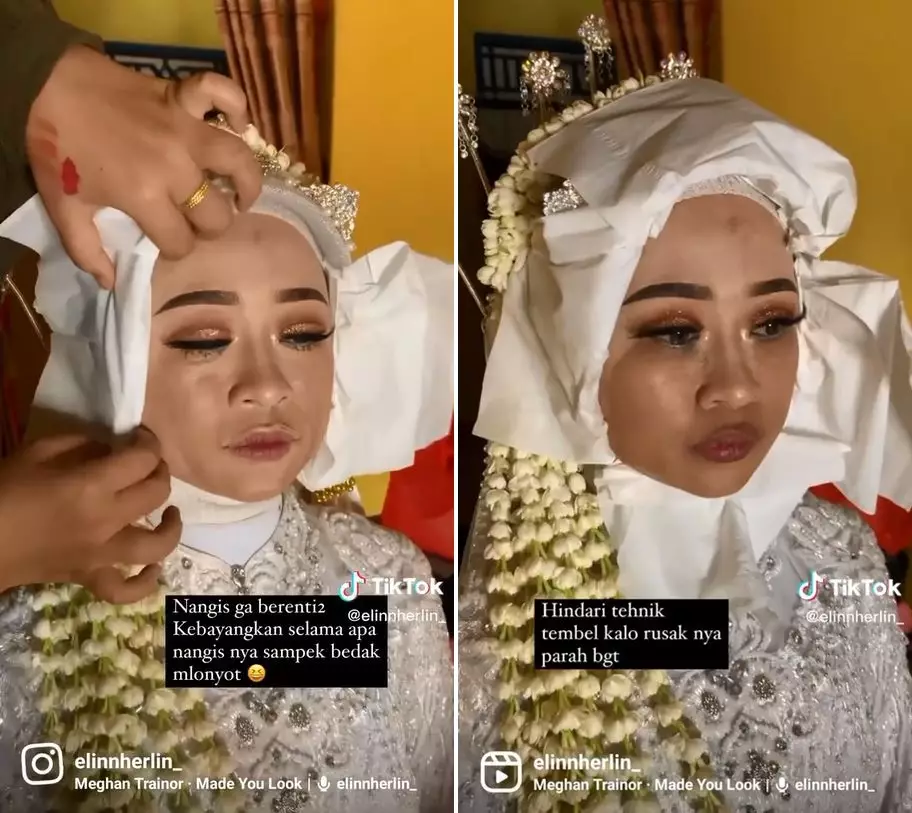 makeup pengantin luntur © TikTok makeup pengantin luntur © TikTok