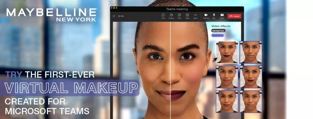 fitur Maybelline Beauty di Microsoft Teams © Maybelline fitur Maybelline Beauty di Microsoft Teams © Maybelline