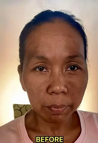 Transformasi makeup wanita paruh baya wajah penuh flek hitam berbagai sumber