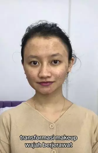 Transformasi makeup wajah berjerawat jadi pinky barbie TikTok Transformasi makeup wajah berjerawat jadi pinky barbie TikTok