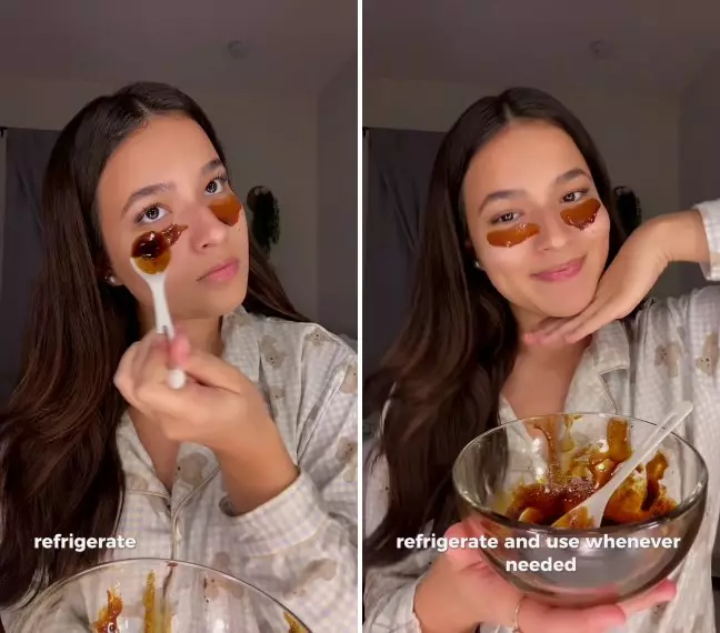 Cerahkan mata panda pakai kopi dicampur madu © 2024 TikTok Cerahkan mata panda pakai kopi dicampur madu © 2024 TikTok