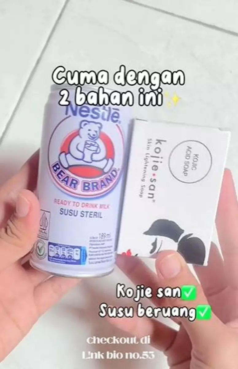 Kombinasi sabun Kojie San dan susu Bear Brand kulit putih Berbagai sumber