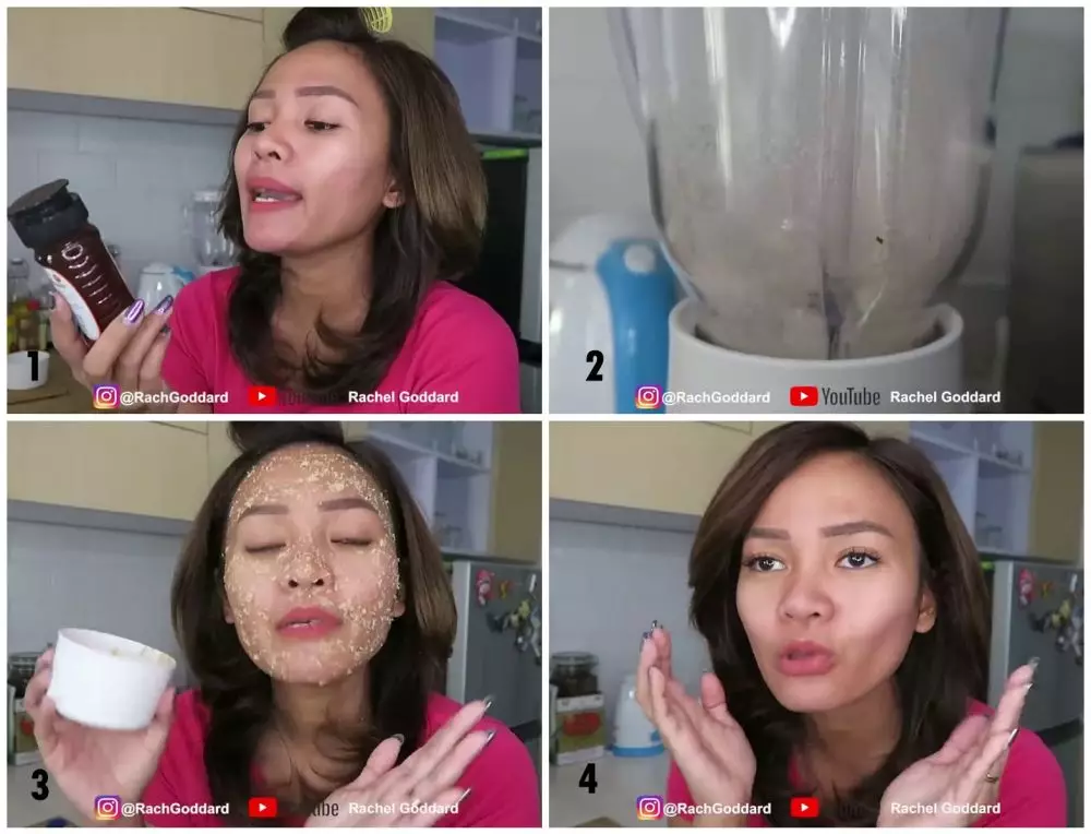 masker oatmeal ala Rachel Goddard berbagai sumber