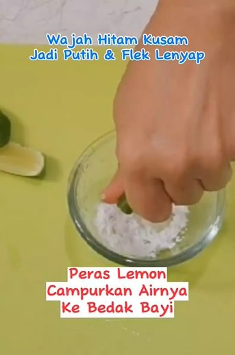 Kombinasi bedak bayi dan lemon atasi flek hitam Berbagai sumber