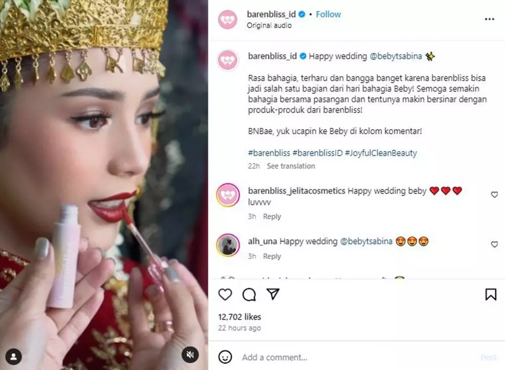 Lipstik merah merona akad Beby Tsabina harga Rp 60 ribuan Berbagai sumber Lipstik merah merona akad Beby Tsabina harga Rp 60 ribuan Berbagai sumber