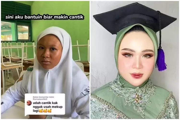 Cewek berkulit sawo matang dirias dengan Korean makeup look TikTok Cewek berkulit sawo matang dirias dengan Korean makeup look TikTok