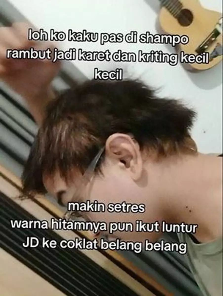 Rambut cowok ini jadi mirip sapu ijuk usai hair coloring TikTok
