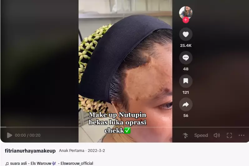 bekas luka pengantin di makeup © 2024 TikTok