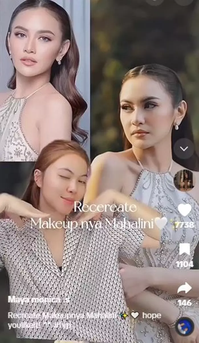 Recreate makeup Mahalini malah mirip Tiara Andini Berbagai sumber