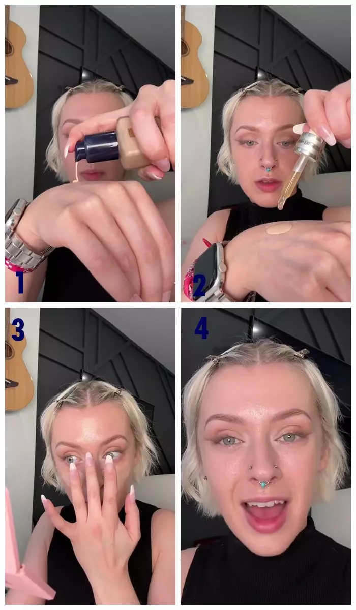 kombinasi foundation dan hydrating serum © 2024 TikTok