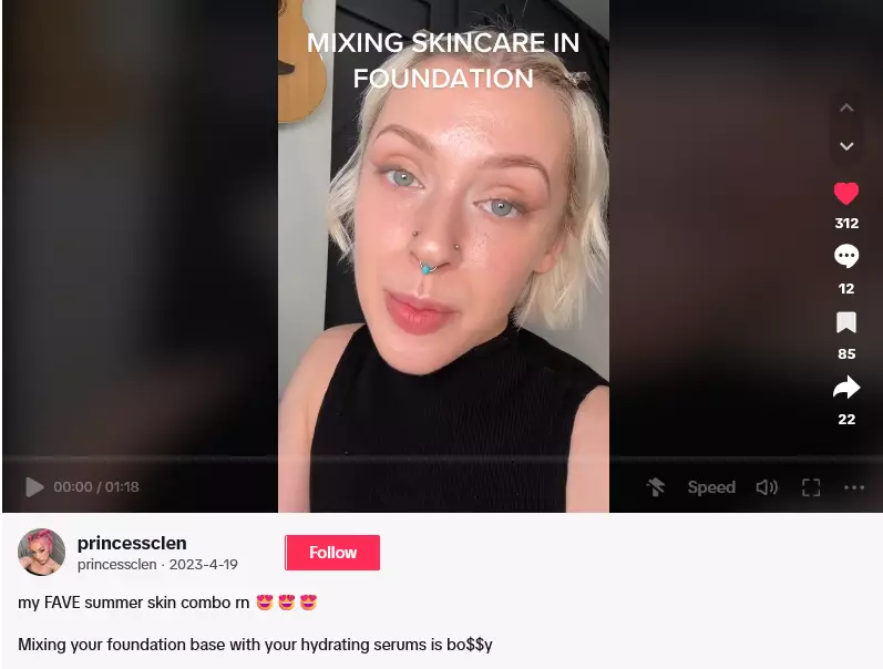 kombinasi foundation dan hydrating serum © 2024 TikTok