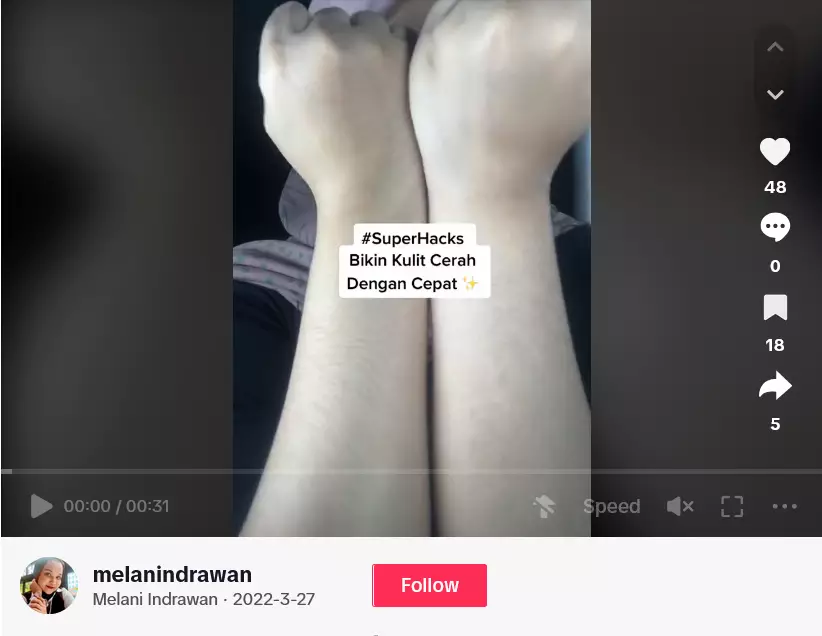 trik kombinasi foundation dan body lotion © 2024 TikTok