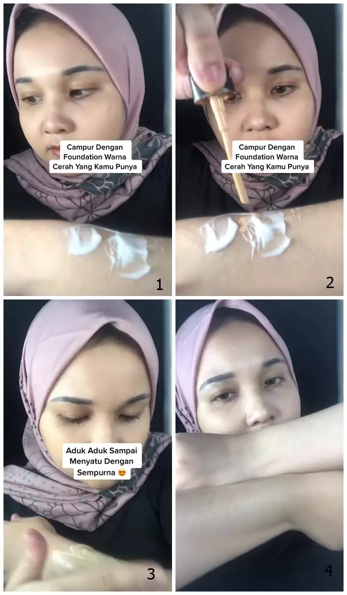 trik kombinasi foundation dan body lotion © 2024 TikTok