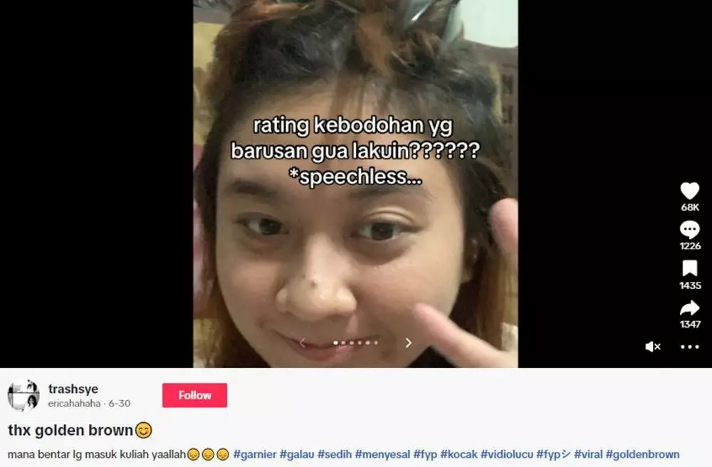 Cewek niat semir rambut sendiri biar lebih gelap tapi berakhir zonk TikTok Cewek niat semir rambut sendiri biar lebih gelap tapi berakhir zonk TikTok