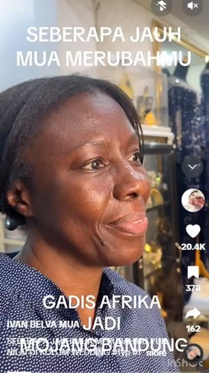 Gadis Afrika berkulit gelap dirias jadi pengantin Sunda TikTok Gadis Afrika berkulit gelap dirias jadi pengantin Sunda TikTok