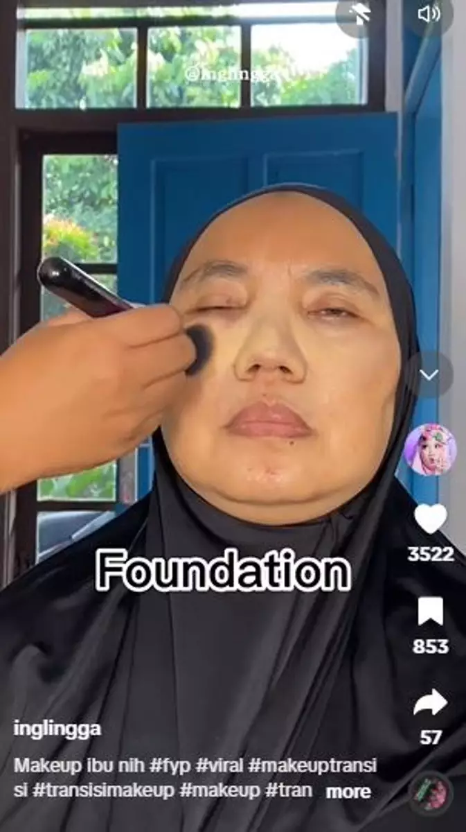 Emak-emak wajah bulat berflek hitam dirias soft glam TikTok