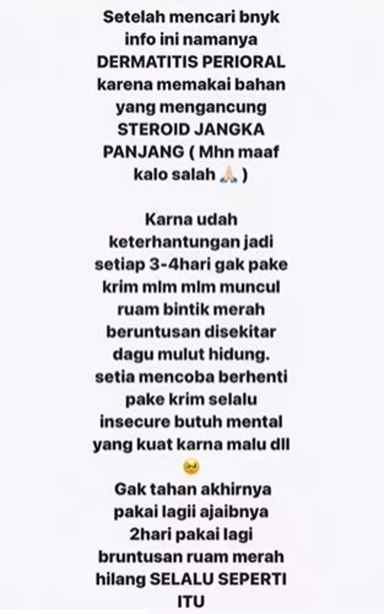 Efek pakai skincare kandungan steroid wajah breakout TikTok Efek pakai skincare kandungan steroid wajah breakout TikTok